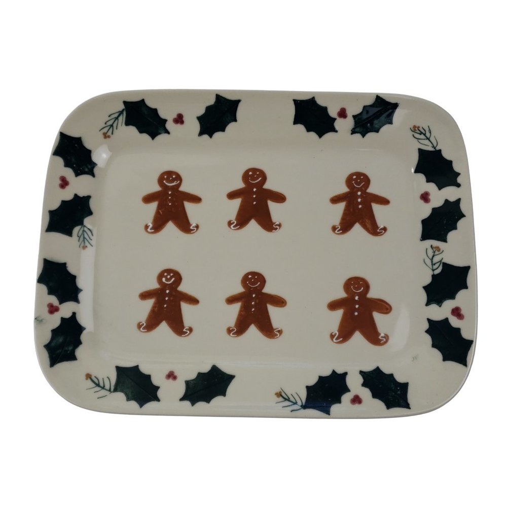 1995 Hartstone Gingerbread People Holiday 12.5 x 9.5 Small Platter